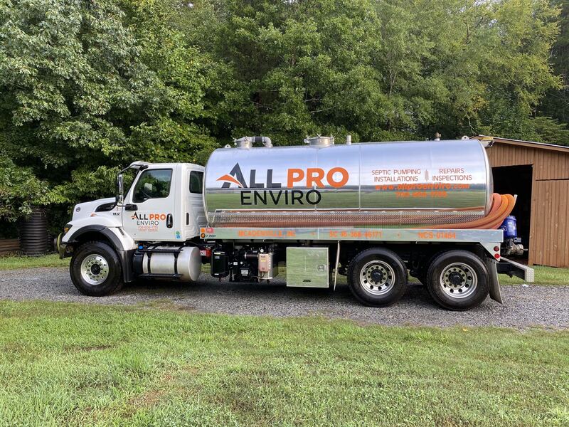 All Pro Enviro septic pumping truck